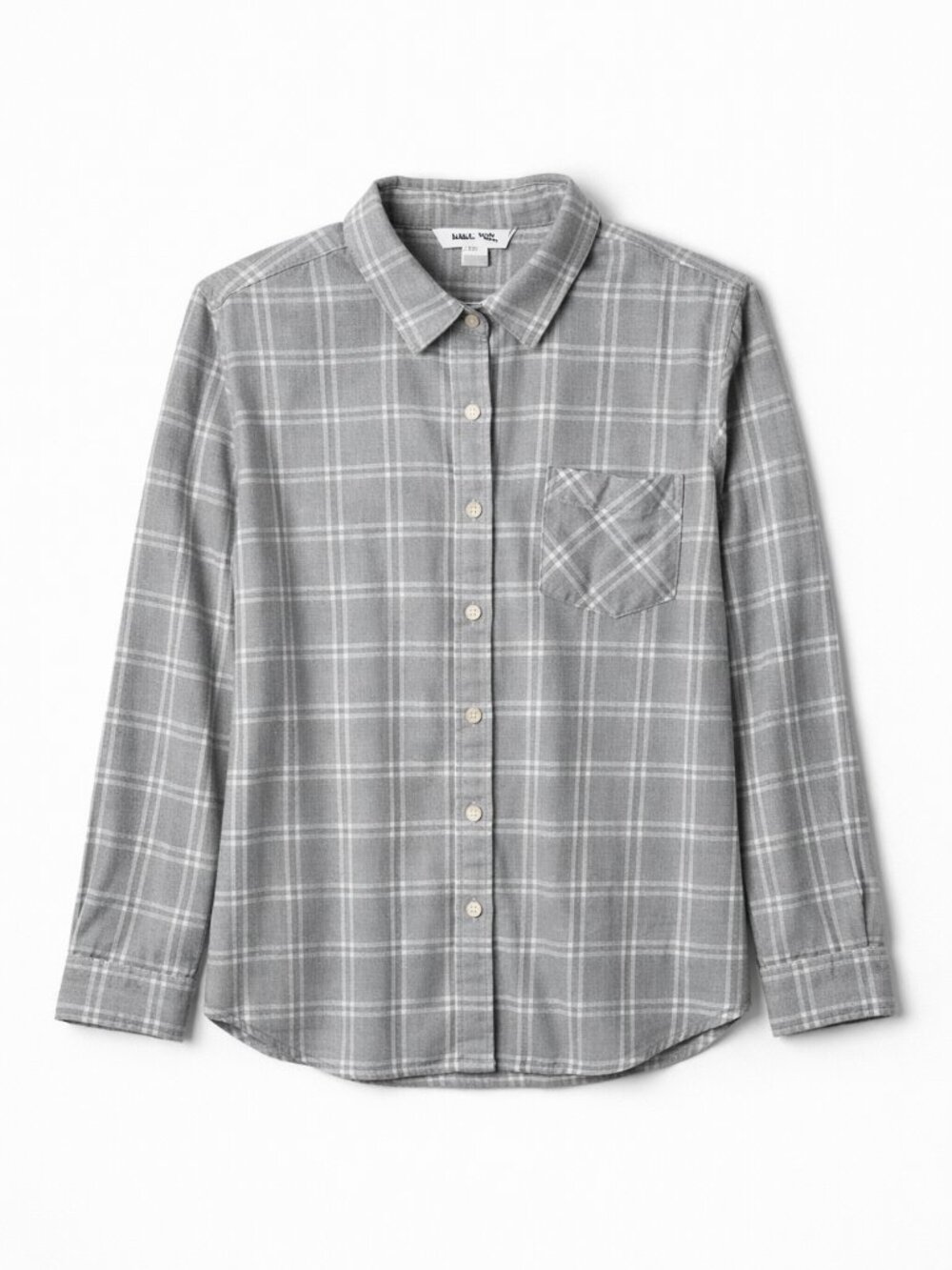 Old Navy Gray Plaid Button‑Up “The Classic Shirt” | Women’s Large